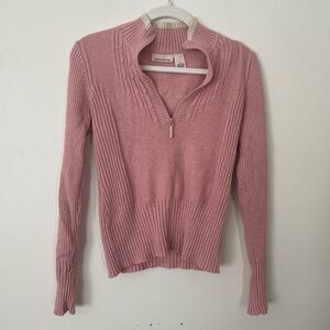 DKNY Jeans pink ribbed cotton pink y2k sweater